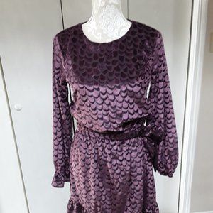 MICHAEL Michael Kors Plum Textured Velvet Midi Dress
